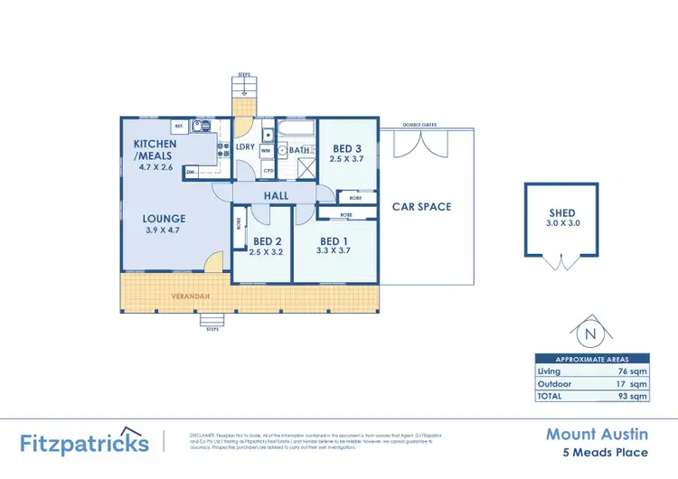 Floorplan of Homely house listing, 5 Meads Place, Mount Austin NSW 2650