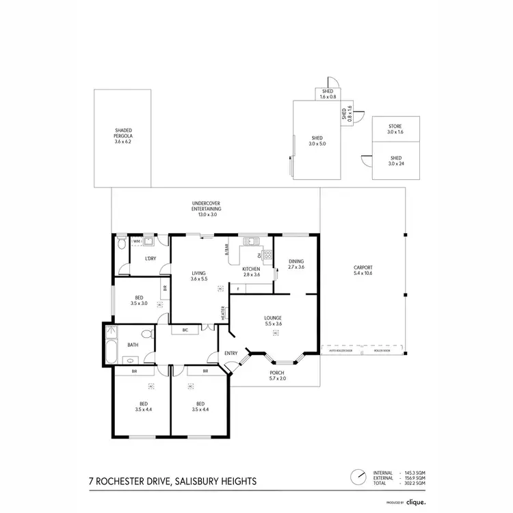 Floorplan of Homely house listing, 7 Rochester Drive, Salisbury Heights SA 5109