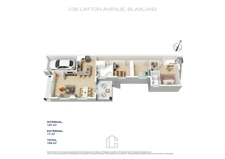 Floorplan of Homely semi-detached listing, 1/26 Layton Avenue, Blaxland NSW 2774