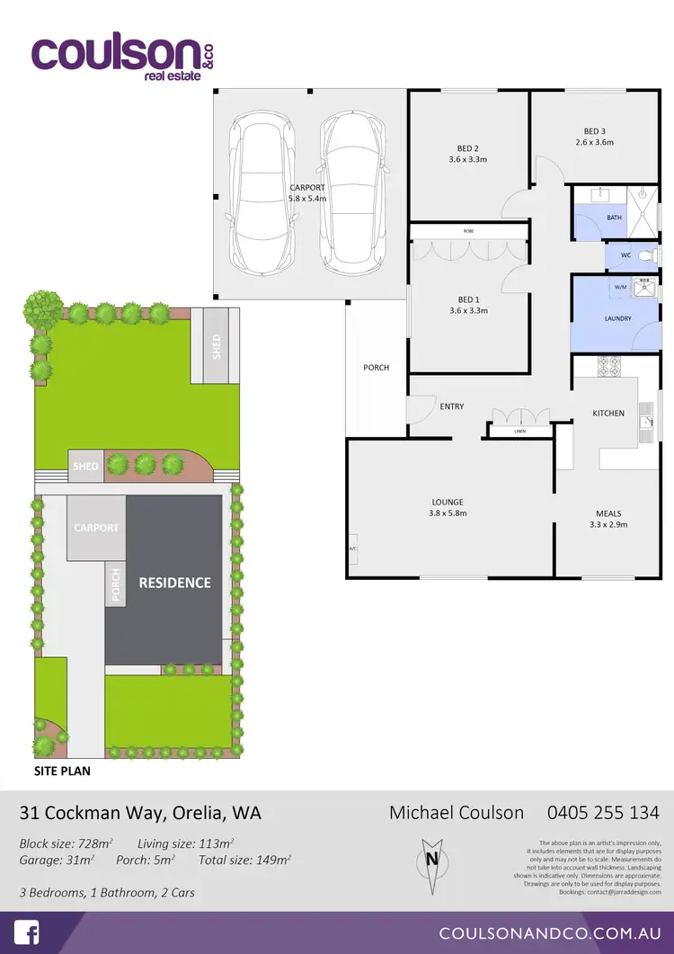 Floorplan of Homely house listing, 31 Cockman Way, Orelia WA 6167