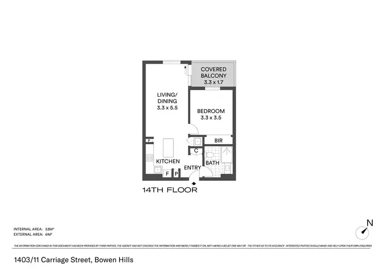 Floorplan of Homely apartment listing, 1403/11 Carriage Street, Bowen Hills QLD 4006