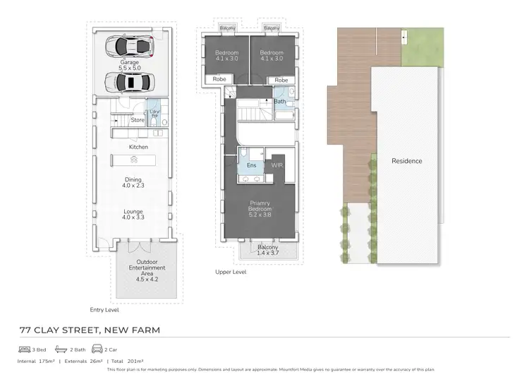 Floorplan of Homely townhouse listing, 77 Clay Street, New Farm QLD 4005