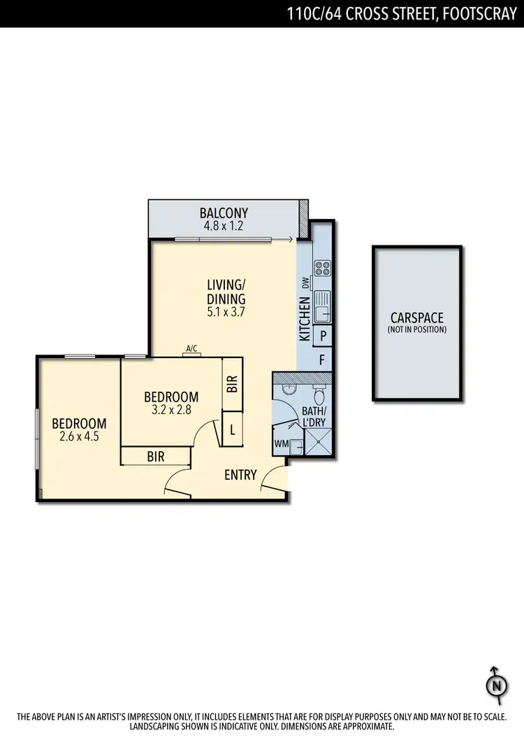 Floorplan of Homely apartment listing, 110/64 Cross Street, Footscray VIC 3011