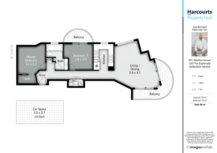 Floorplan of Homely unit listing, 501/220 The Esplanade, Burleigh Heads QLD 4220