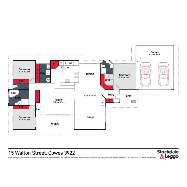 Floorplan of Homely house listing, 15 Walton Street, Cowes VIC 3922