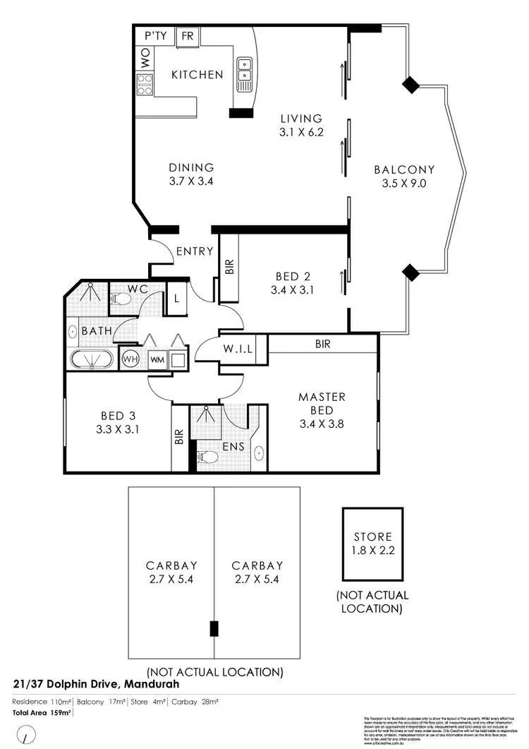 Floorplan of Homely apartment listing, 21/37 Dolphin Drive, Mandurah WA 6210