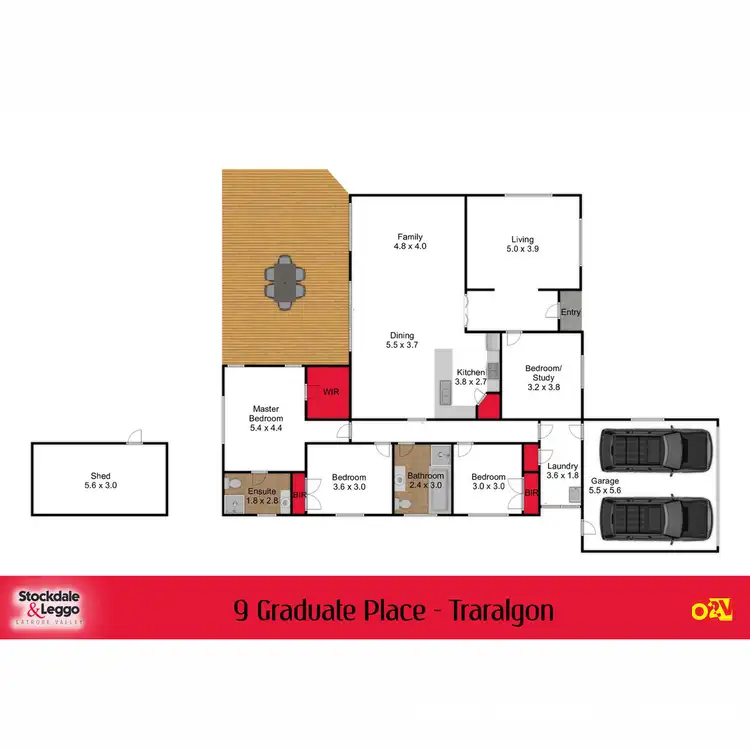 Floorplan of Homely house listing, 9 Graduate Place, Traralgon VIC 3844