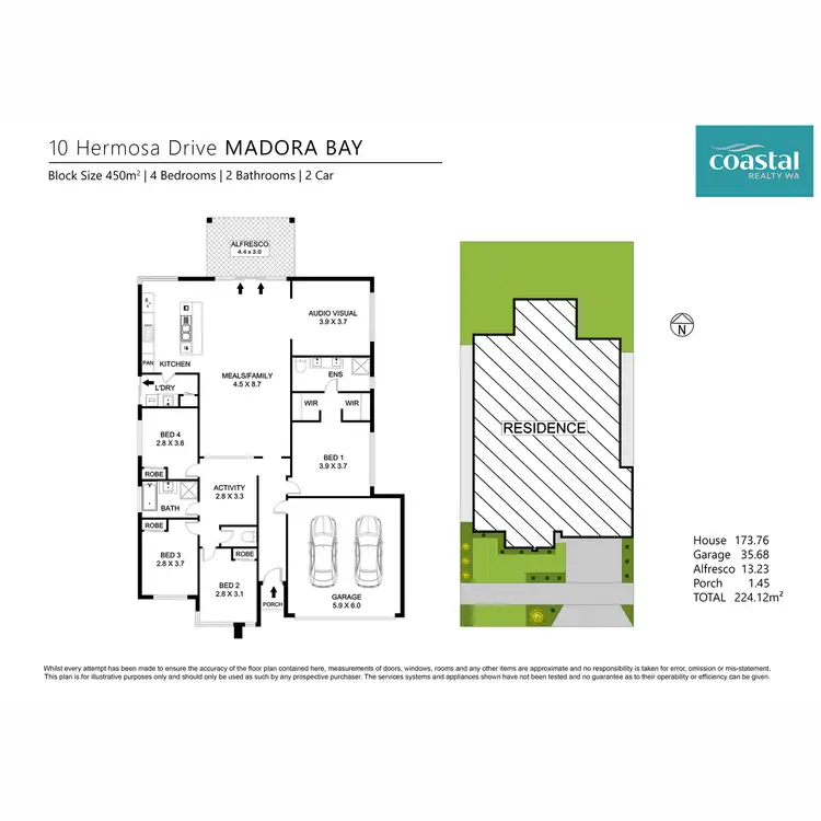 Floorplan of Homely house listing, 10 Hermosa Way, Madora Bay WA 6210