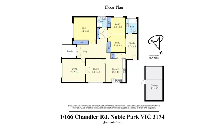 Floorplan of Homely unit listing, 1/166 Chandler Road, Noble Park VIC 3174