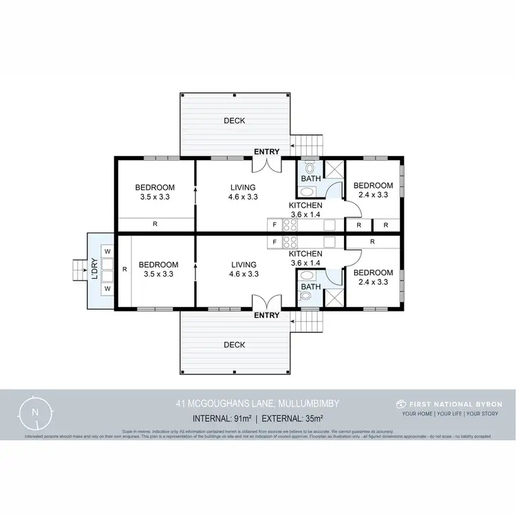 Floorplan of Homely semi-detached listing, 41 McGoughans Lane, Mullumbimby NSW 2482