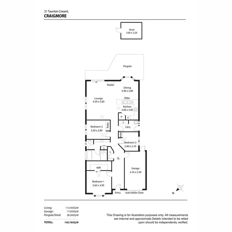 Floorplan of Homely house listing, 21 Taunton Crescent, Craigmore SA 5114