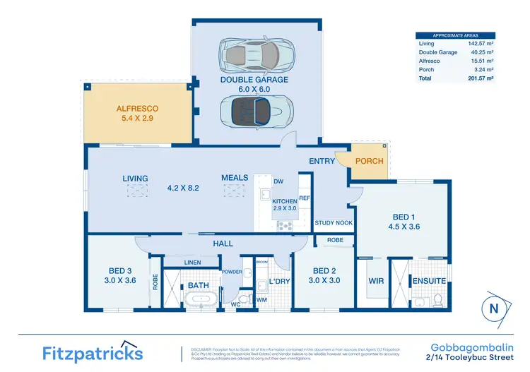 Floorplan of Homely semi-detached listing, 2/14 Tooleybuc Street, Gobbagombalin NSW 2650