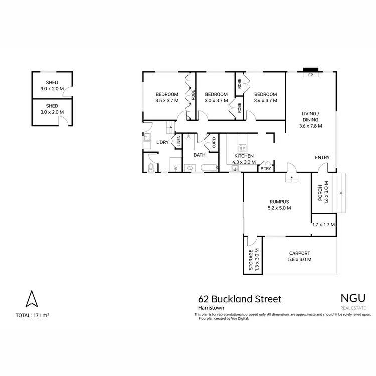 Floorplan of Homely house listing, 62 Buckland Street, Harristown QLD 4350