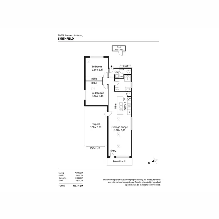 Floorplan of Homely retirement listing, 30/60A Strathaird Boulevard, Smithfield SA 5114