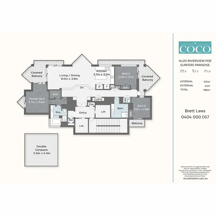 Floorplan of Homely apartment listing, 14/20 Riverview Parade, Surfers Paradise QLD 4217