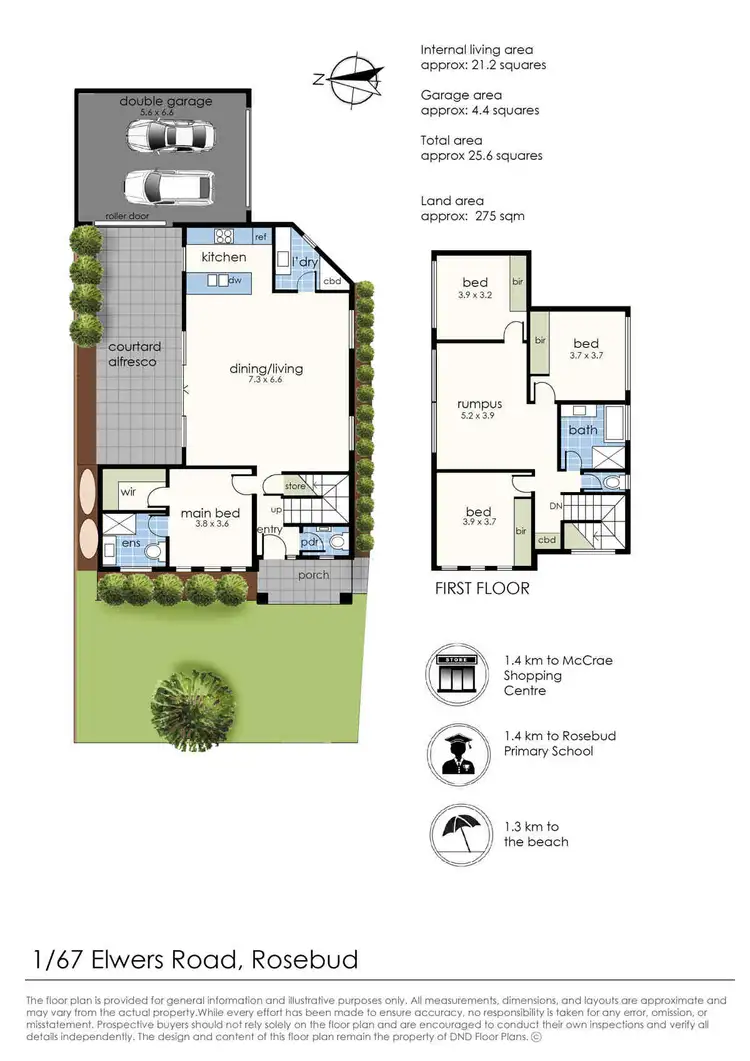 Floorplan of Homely townhouse listing, 1/67 Elwers Road, Rosebud VIC 3939