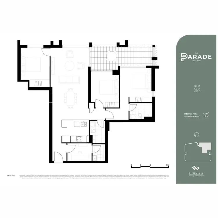 Floorplan of Homely apartment listing, C1001/63 West Parade, West Ryde NSW 2114