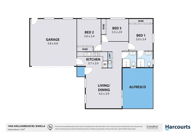 Floorplan of Homely villa listing, 198A Shellharbour Road, Warilla NSW 2528