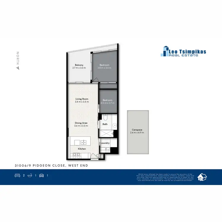 Floorplan of Homely apartment listing, 31006/9 Pidgeon Close, West End QLD 4101