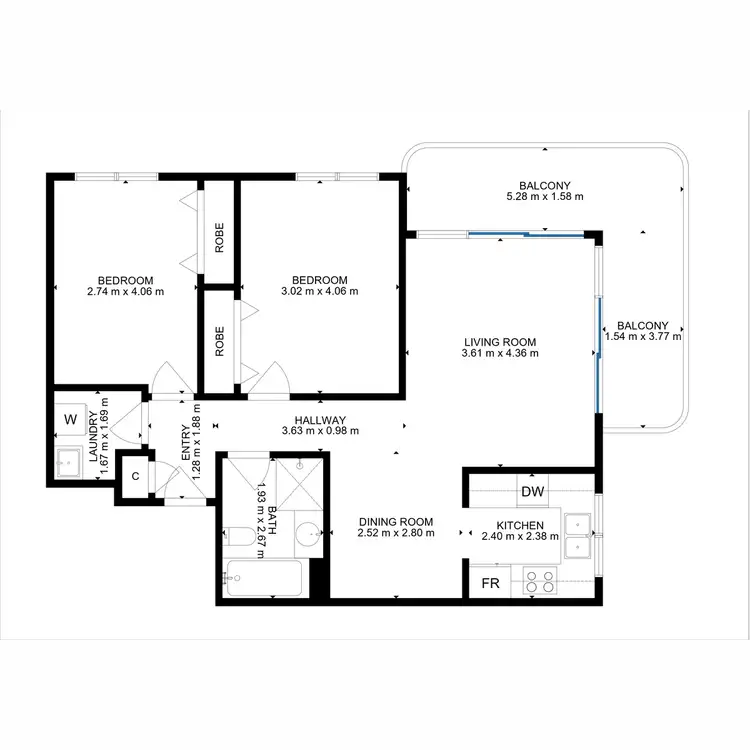 Floorplan of Homely unit listing, 2/98-100 Alison Road, Randwick NSW 2031