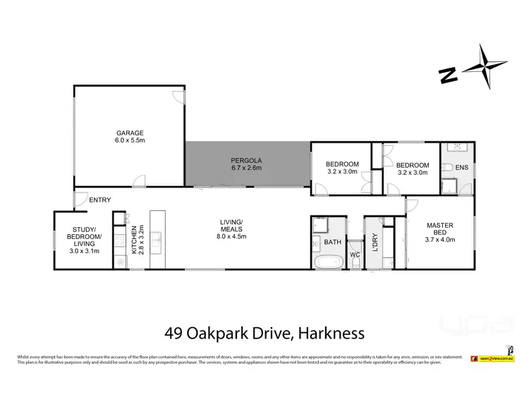 Floorplan of Homely house listing, 49 Oakpark Drive, Harkness VIC 3337
