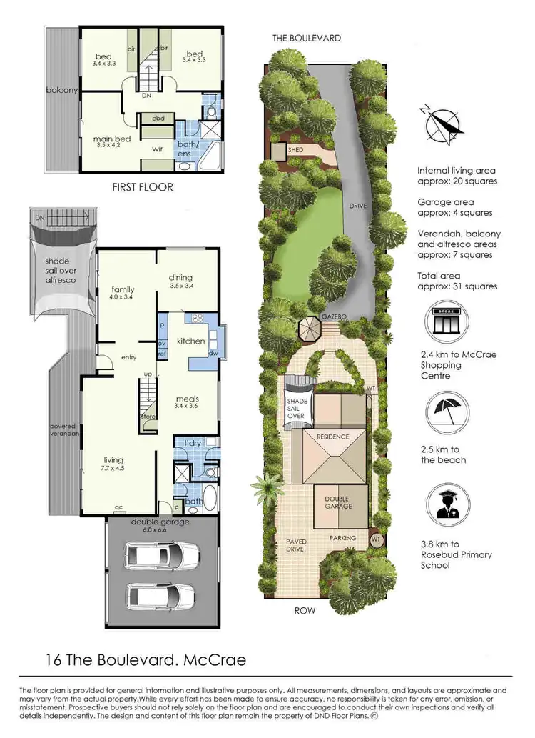 Floorplan of Homely house listing, 16 The Boulevard, Mccrae VIC 3938