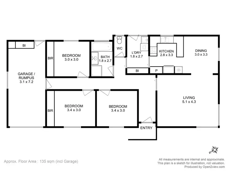 Floorplan of Homely villa listing, 1/2 Howley Court, Howrah TAS 7018
