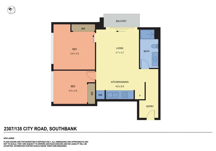Floorplan of Homely apartment listing, 2307/135 City Road, Southbank VIC 3006