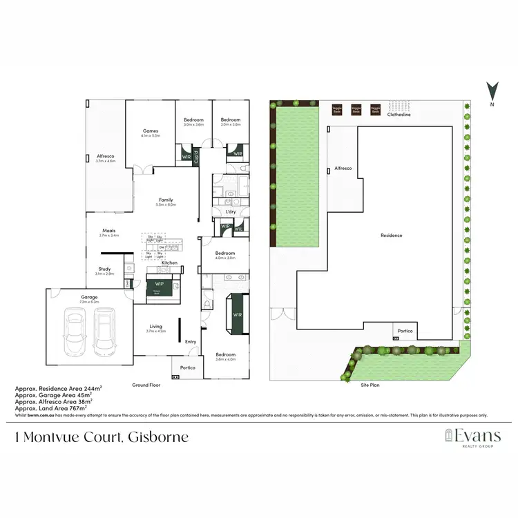 Floorplan of Homely house listing, 1 Montvue Court, Gisborne VIC 3437