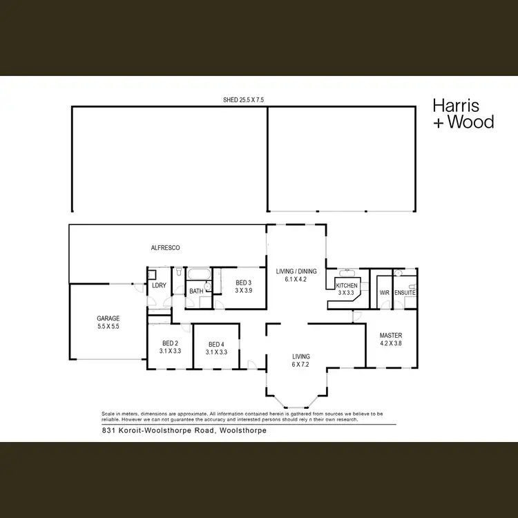 Floorplan of Homely house listing, 831 Koroit-Woolsthorpe Road, Woolsthorpe VIC 3276