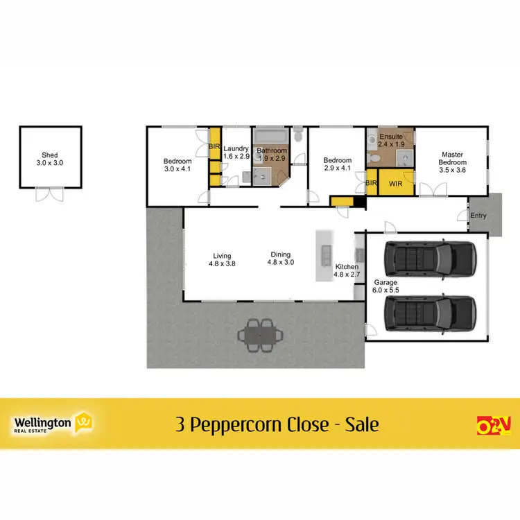 Floorplan of Homely house listing, 3 Peppercorn Close, Sale VIC 3850