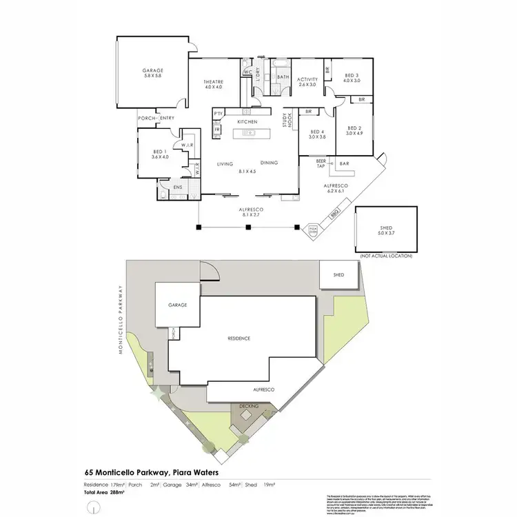 Floorplan of Homely house listing, 65 Monticello Parkway, Piara Waters WA 6112