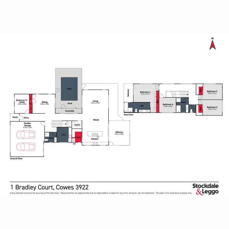 Floorplan of Homely house listing, 1 Bradley Court, Cowes VIC 3922