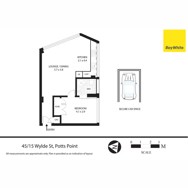 Floorplan of Homely apartment listing, 45/15 Wylde Street, Potts Point NSW 2011