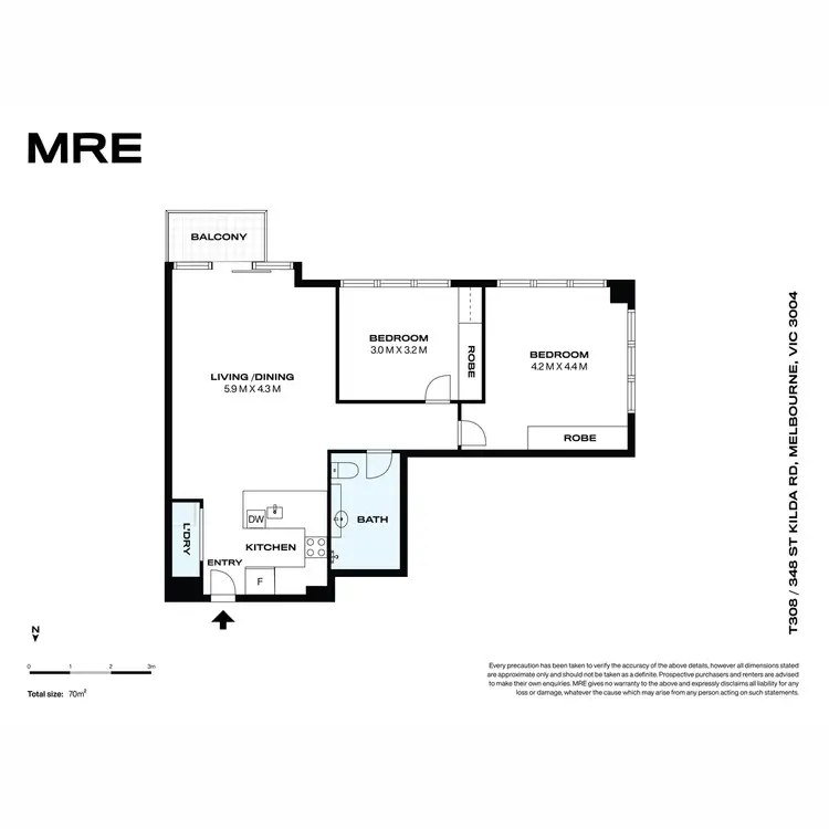 Floorplan of Homely apartment listing, T308/348 St Kilda Road, Melbourne VIC 3004