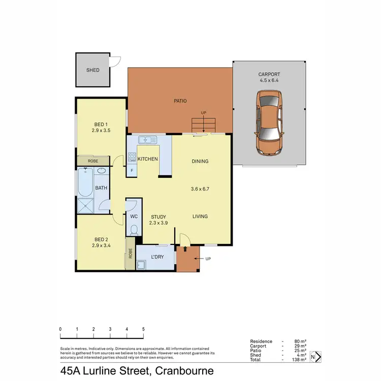 Floorplan of Homely unit listing, 45A Lurline Street, Cranbourne VIC 3977