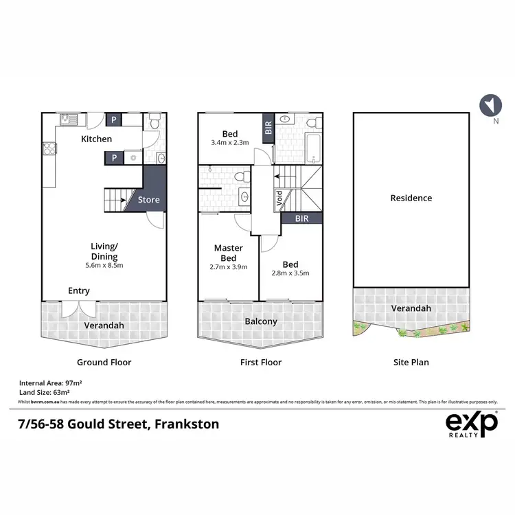 Floorplan of Homely townhouse listing, 7/56 Gould Street, Frankston VIC 3199
