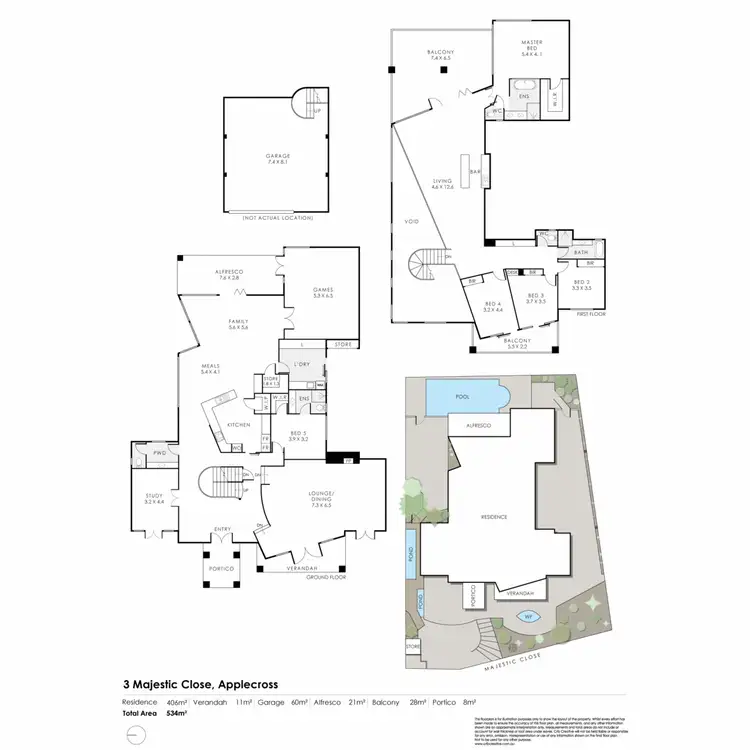 Floorplan of Homely house listing, 3 Majestic Close, Applecross WA 6153