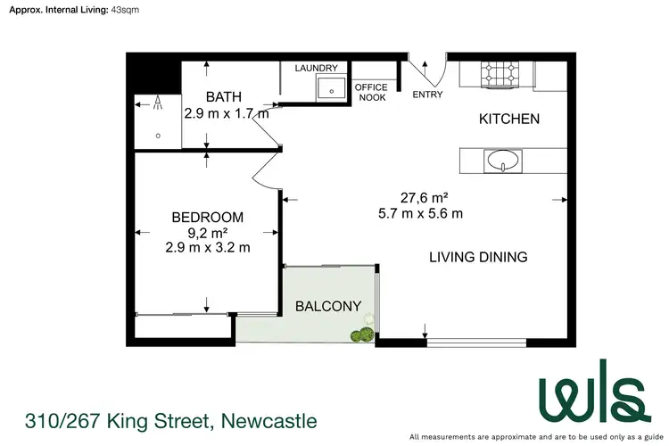 Floorplan of Homely unit listing, 310/267 King Street, Newcastle NSW 2300