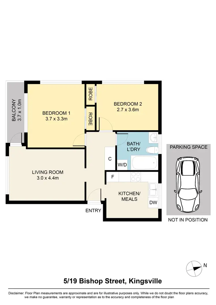 Floorplan of Homely apartment listing, 5/19 Bishop Street, Kingsville VIC 3012