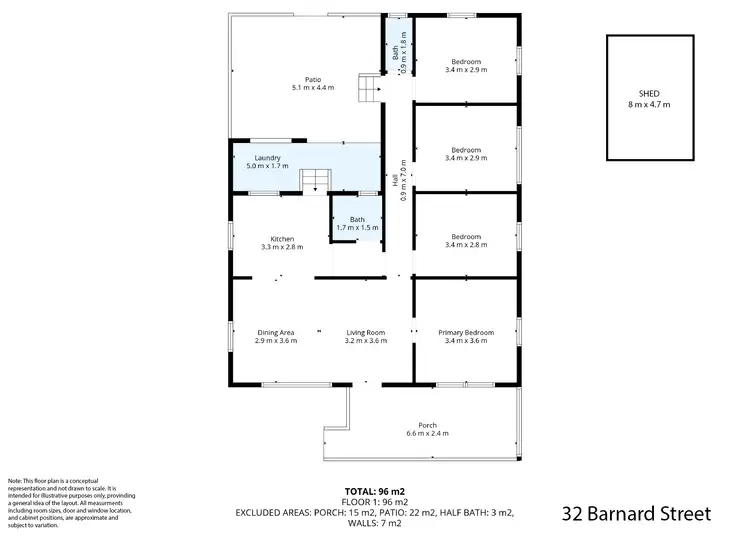 Floorplan of Homely house listing, 32 Barnard Street, Aitkenvale QLD 4814