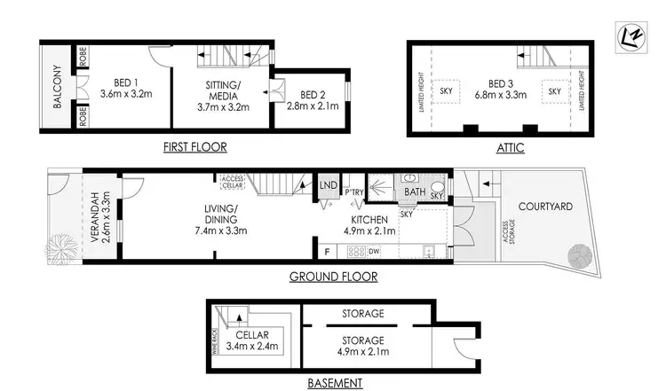 Floorplan of Homely terrace listing, 23 Bennett Street, Surry Hills NSW 2010