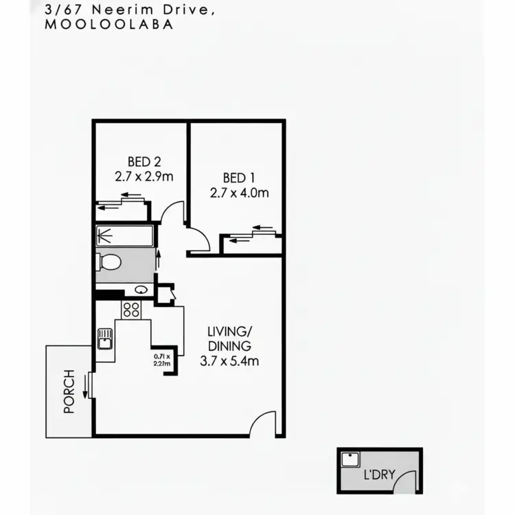 Floorplan of Homely apartment listing, 3/67 NEERIM Drive, Mooloolaba QLD 4557