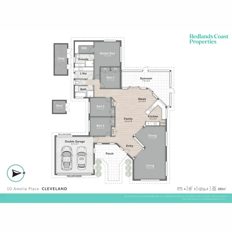 Floorplan of Homely house listing, 10 Amelia Place, Cleveland QLD 4163