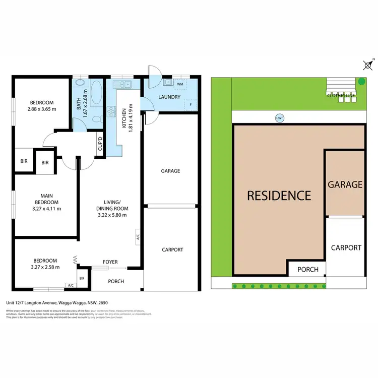 Floorplan of Homely unit listing, 12/7 Langdon Avenue, Wagga Wagga NSW 2650