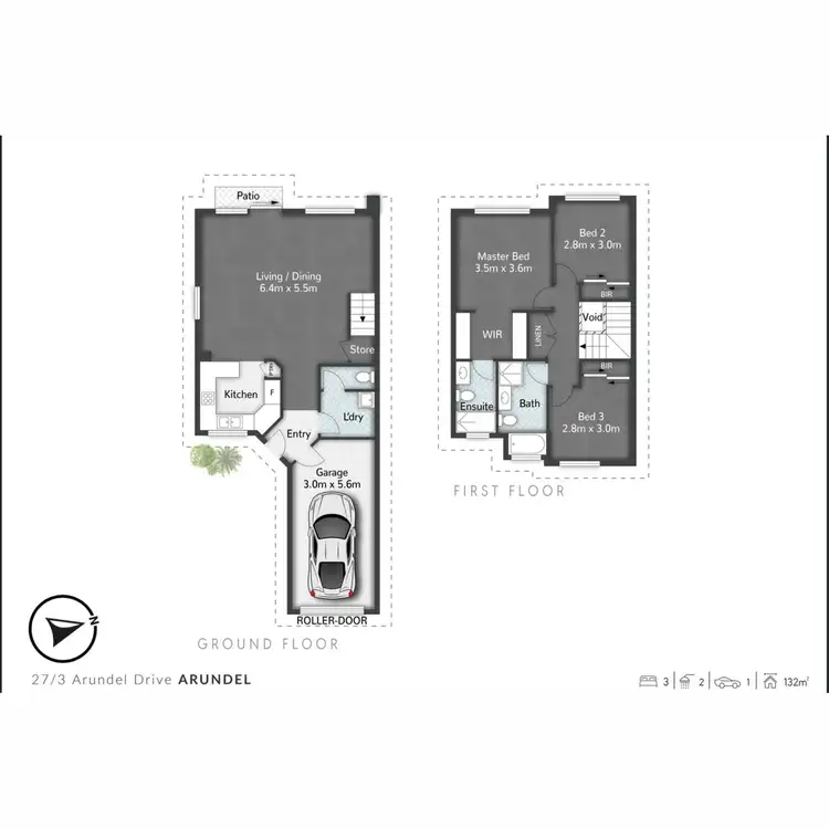 Floorplan of Homely townhouse listing, 27/3 Arundel Drive, Arundel QLD 4214