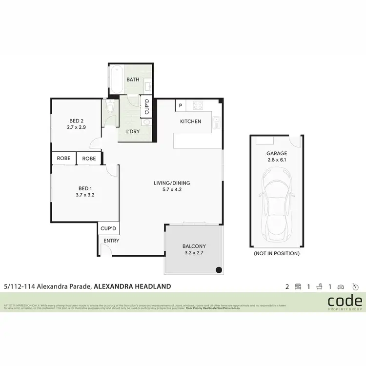 Floorplan of Homely unit listing, 5/112-114 Alexandra Parade, Alexandra Headland QLD 4572