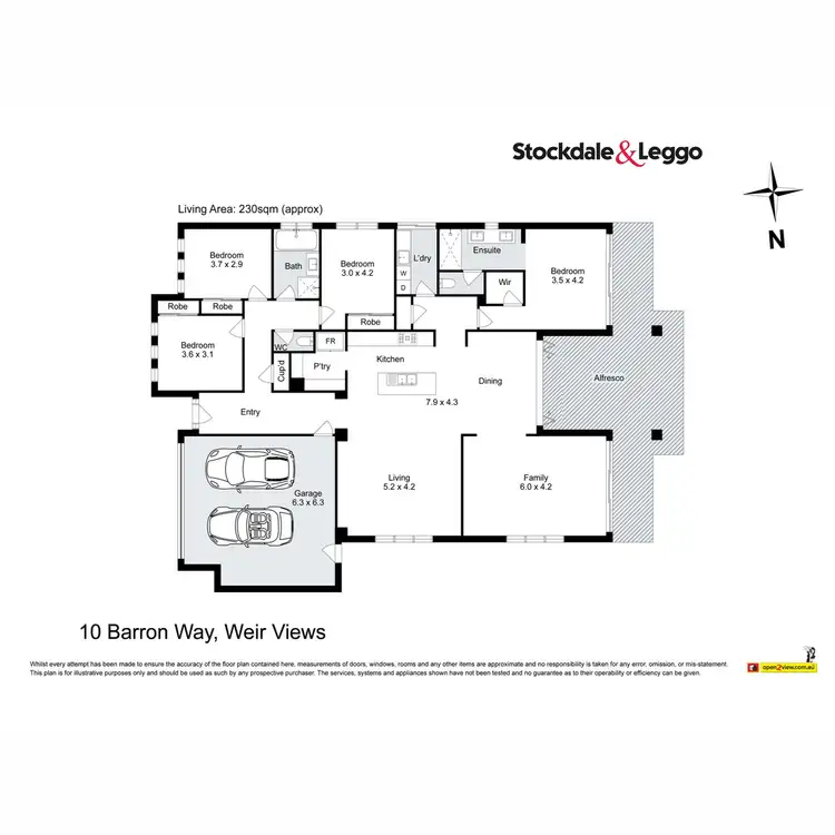 Floorplan of Homely house listing, 10 Barron Way, Weir Views VIC 3338