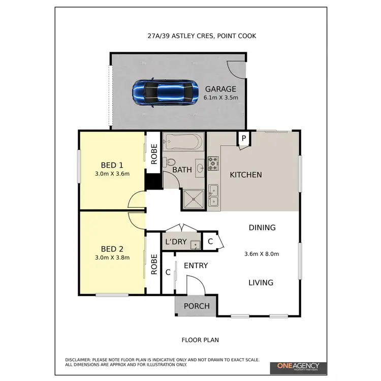Floorplan of Homely unit listing, 27A/39 Astley Crescent, Point Cook VIC 3030