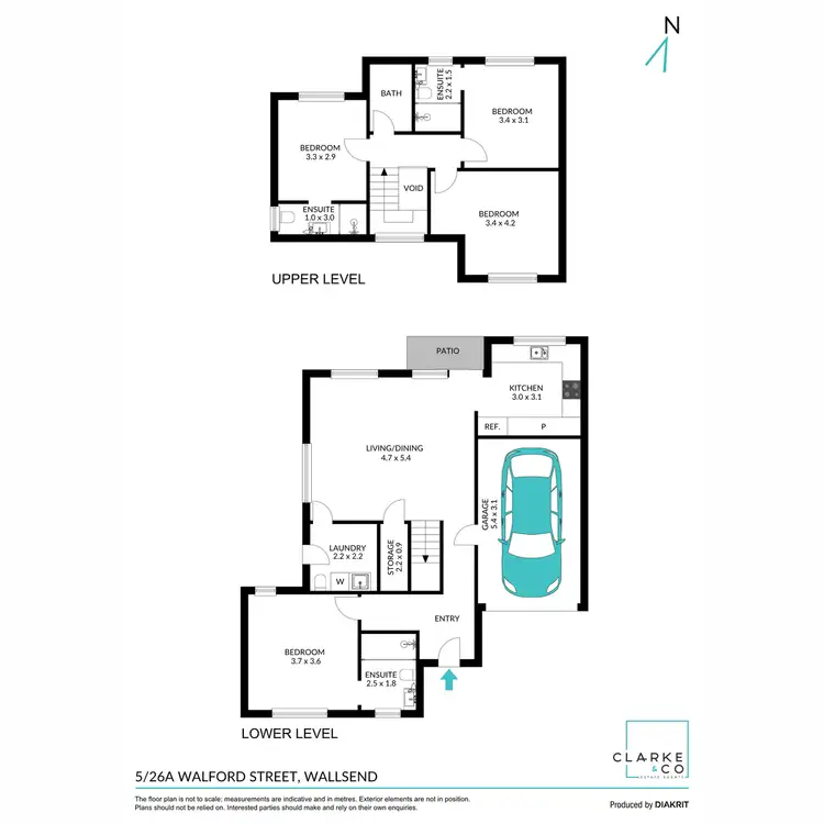 Floorplan of Homely townhouse listing, 5/26A Walford Street, Wallsend NSW 2287